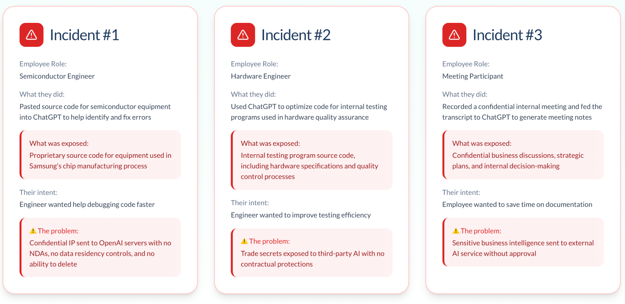ai security incidents Three security incidents talk about what was exposed, their intent and how it happened