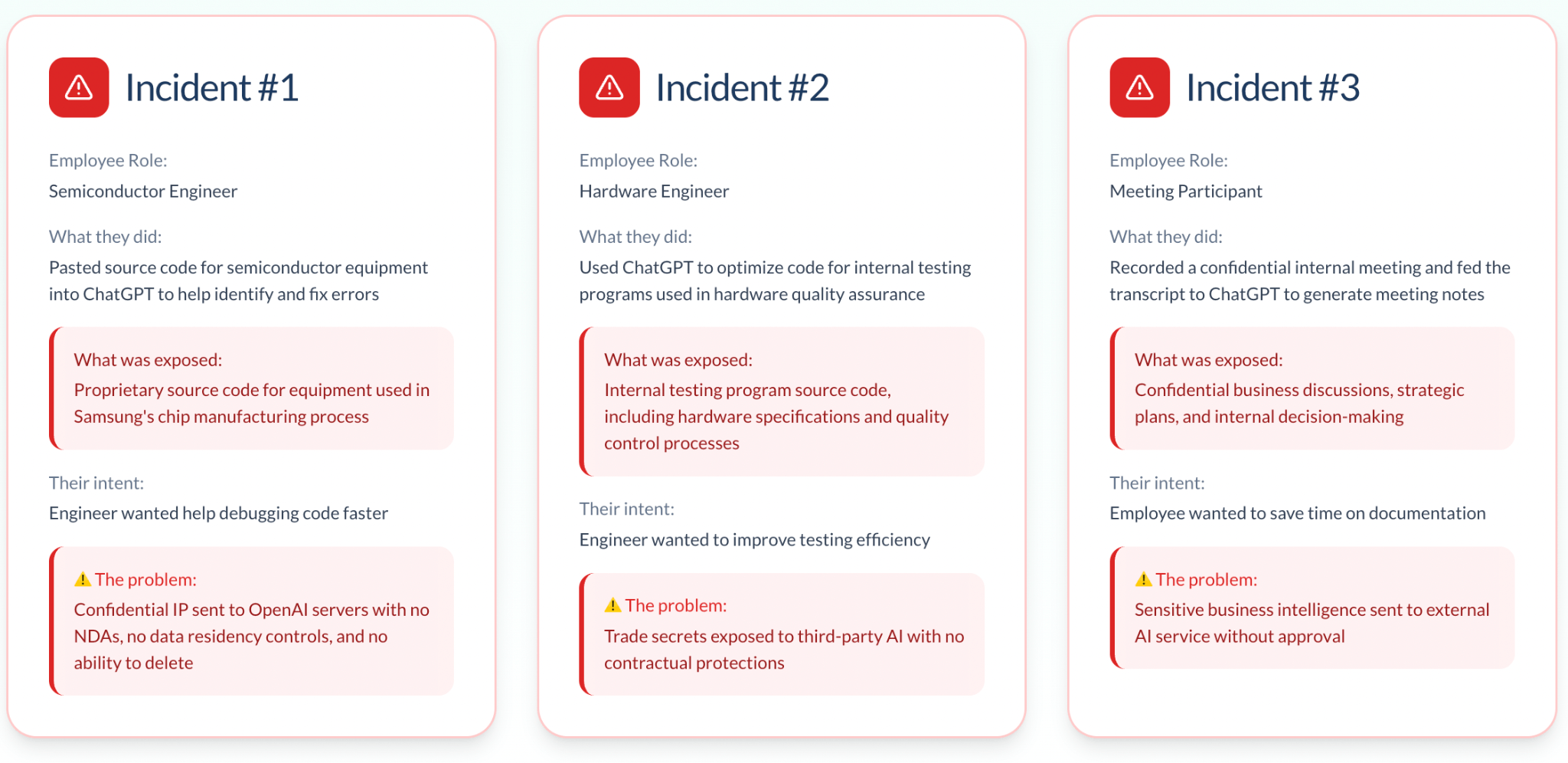 ai security incidents Three security incidents talk about what was exposed, their intent and how it happened